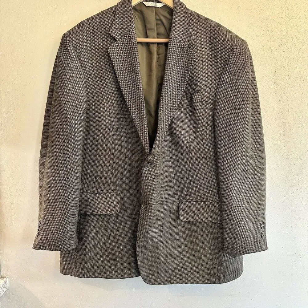 Versini Sport Coat Blazer Suit Jacket Silk/Wool Casual 2 Button Brown‎ Tan 46R